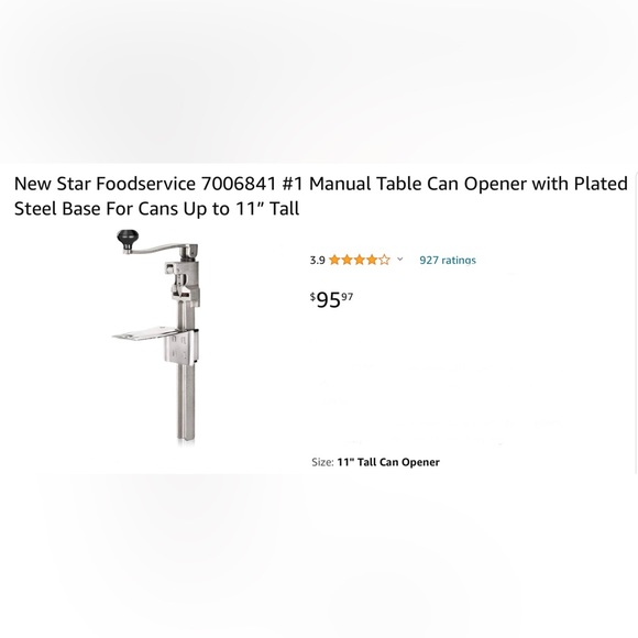 Industrial Manual Can Opener New Star Foodservice 7006841 Commercial Can Opener - Picture 2 of 11